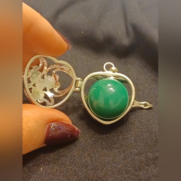 ✨️ 925SS HARMONY SOUND BALL HEART CHARM PENDANT + 1 SOUND PURPLE STONE - Picture 4 of 7